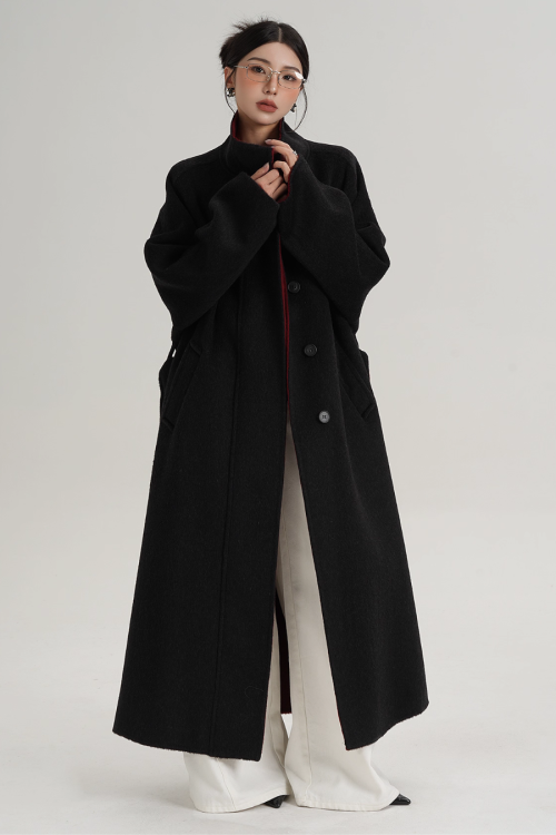 Stand Collar Long Coat