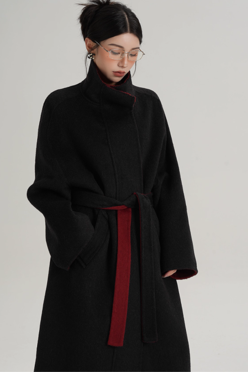 Stand Collar Long Coat
