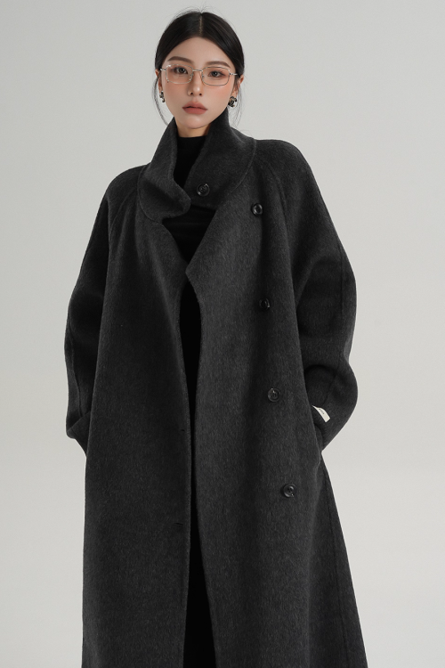Stand Collar Long Coat