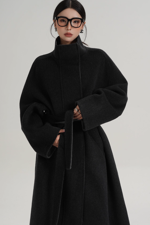 Stand Collar Long Coat