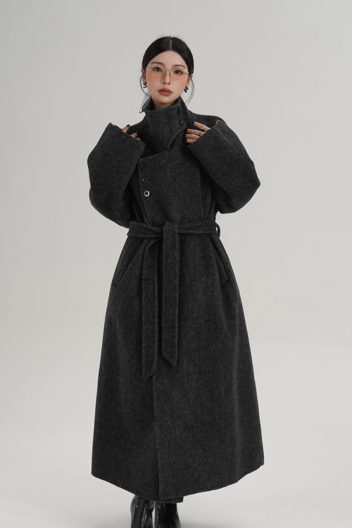 Stand Collar Long Coat