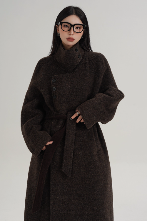 Stand Collar Long Coat