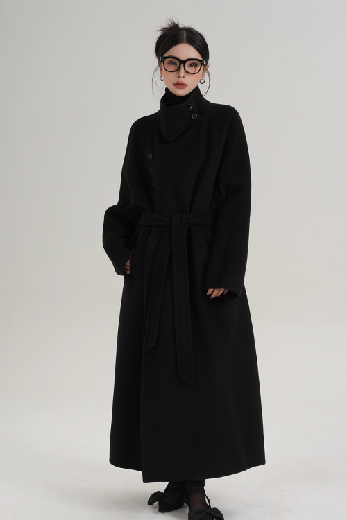 Stand Collar Long Coat