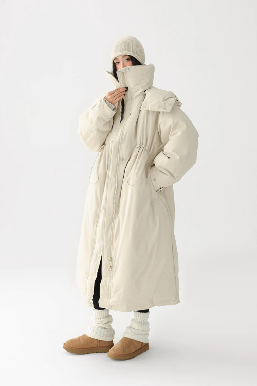 Stand Collar Long Down Coat