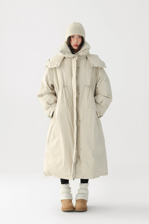 Stand Collar Long Down Coat