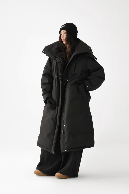 Stand Collar Long Down Coat