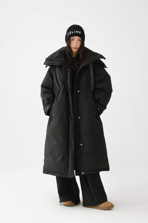 Stand Collar Long Down Coat
