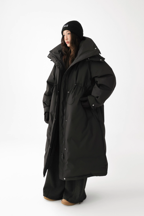 Stand Collar Long Down Coat