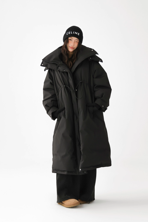 Stand Collar Long Down Coat