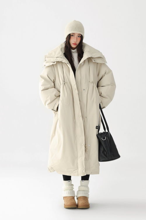 Stand Collar Long Down Coat
