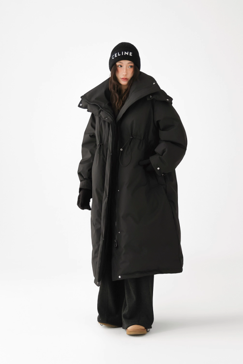 Stand Collar Long Down Coat