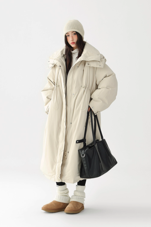 Stand Collar Long Down Coat