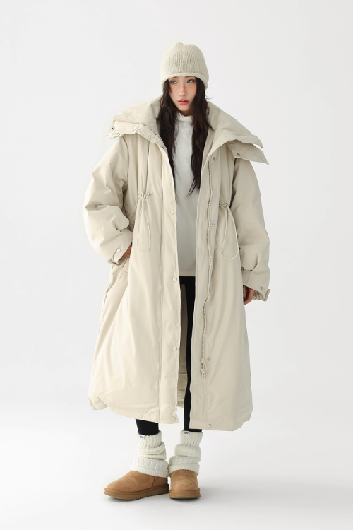 Stand Collar Long Down Coat