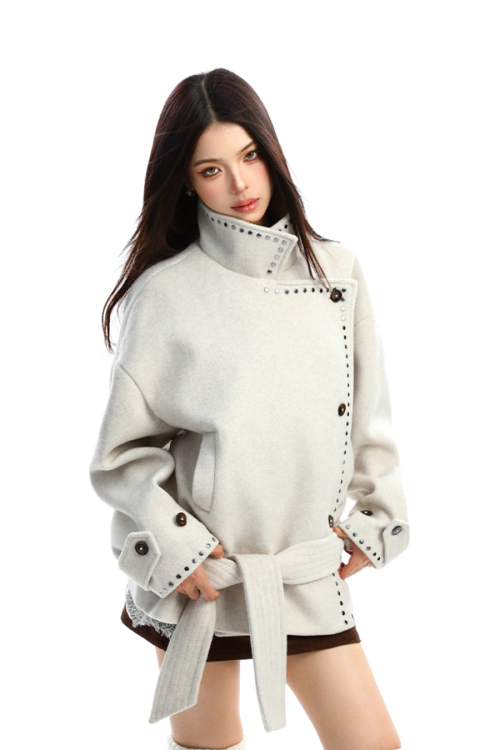 Stand Collar Mid-Length Coat