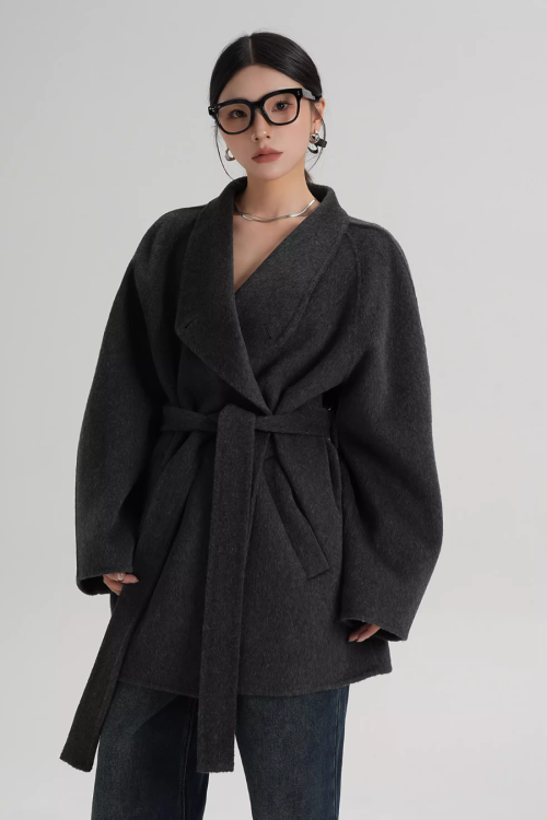 Stand Collar Mid-Length Coat