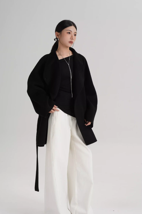 Stand Collar Mid-Length Coat