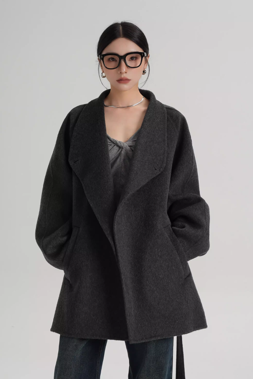 Stand Collar Mid-Length Coat