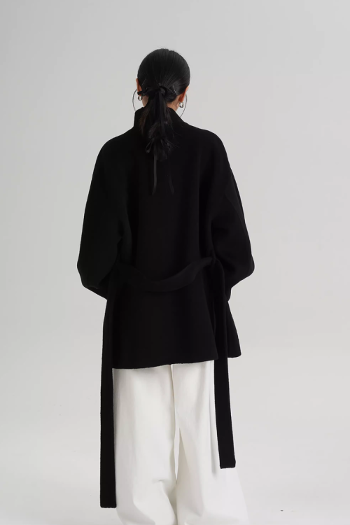 Stand Collar Mid-Length Coat