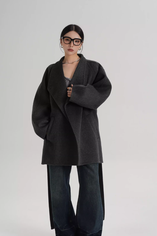 Stand Collar Mid-Length Coat