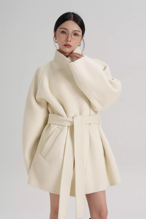 Stand Collar Mid-Length Coat