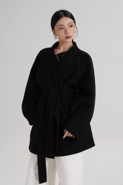 Stand Collar Mid-Length Coat