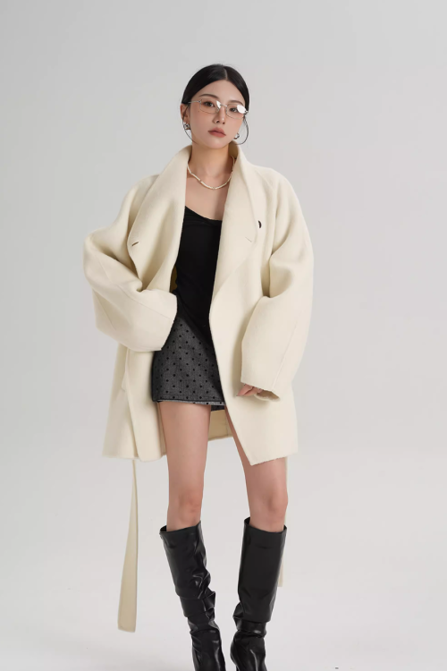 Stand Collar Mid-Length Coat