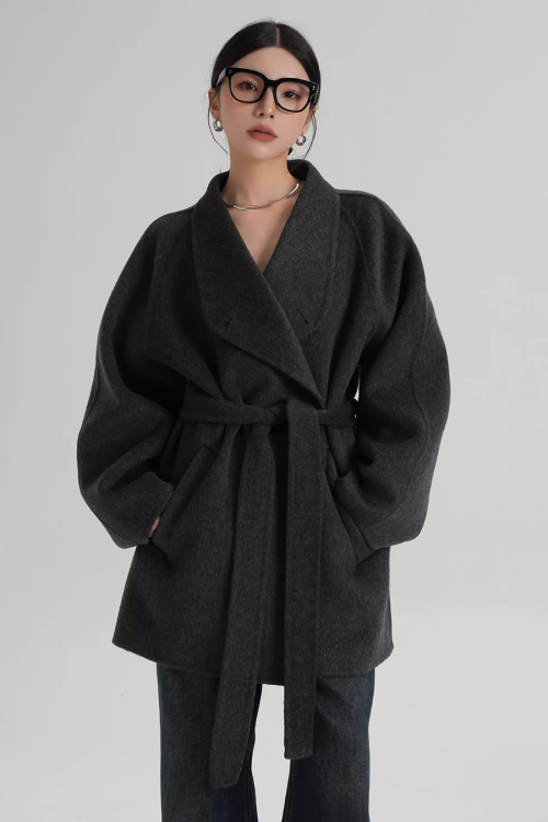 Stand Collar Mid-Length Coat