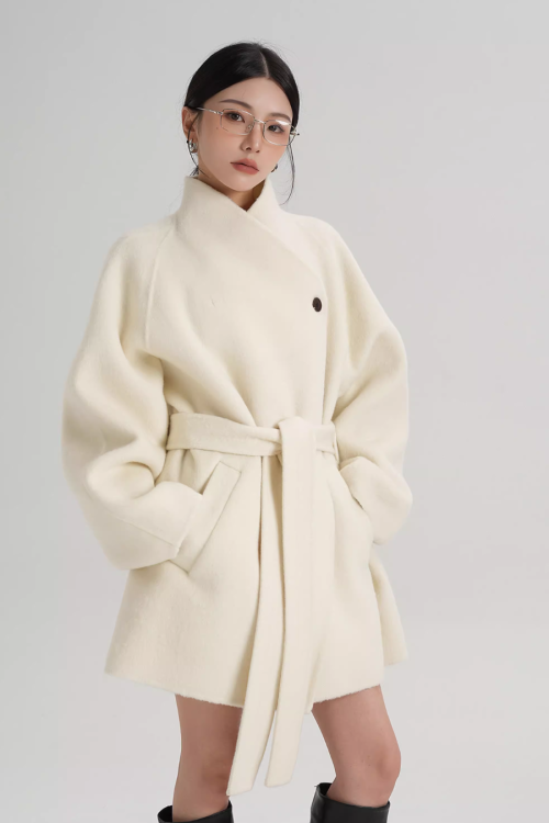 Stand Collar Mid-Length Coat