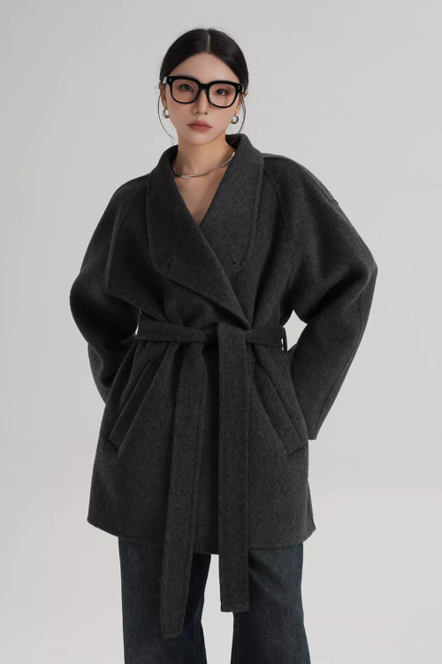 Stand Collar Mid-Length Coat
