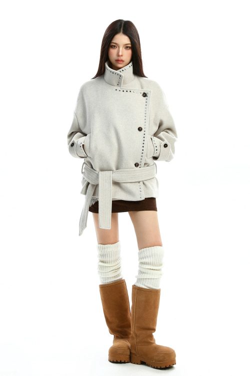 Stand Collar Mid-Length Coat