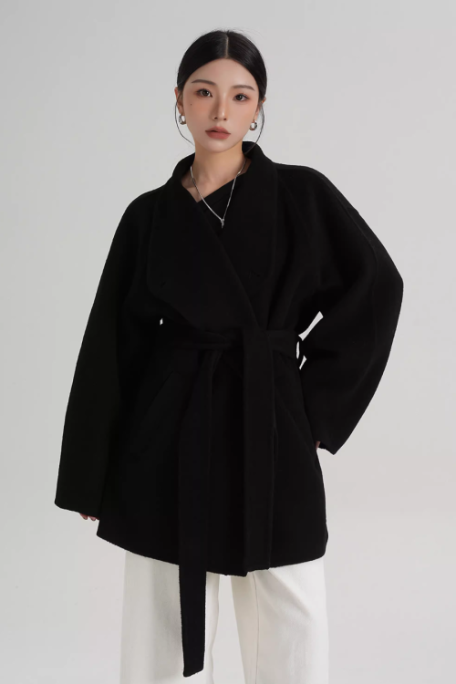Stand Collar Mid-Length Coat