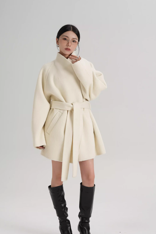 Stand Collar Mid-Length Coat