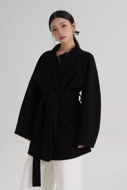 Stand Collar Mid-Length Coat