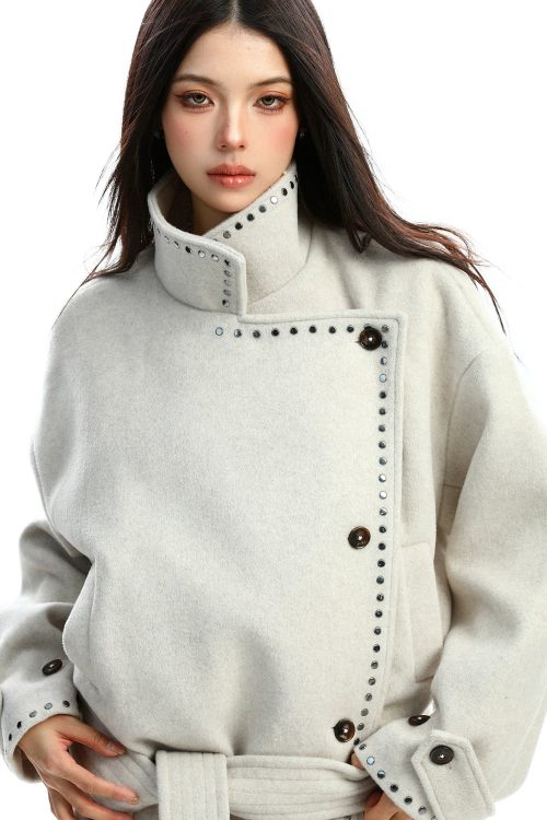 Stand Collar Mid-Length Coat