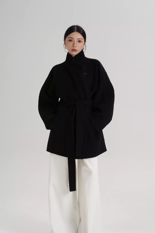 Stand Collar Mid-Length Coat