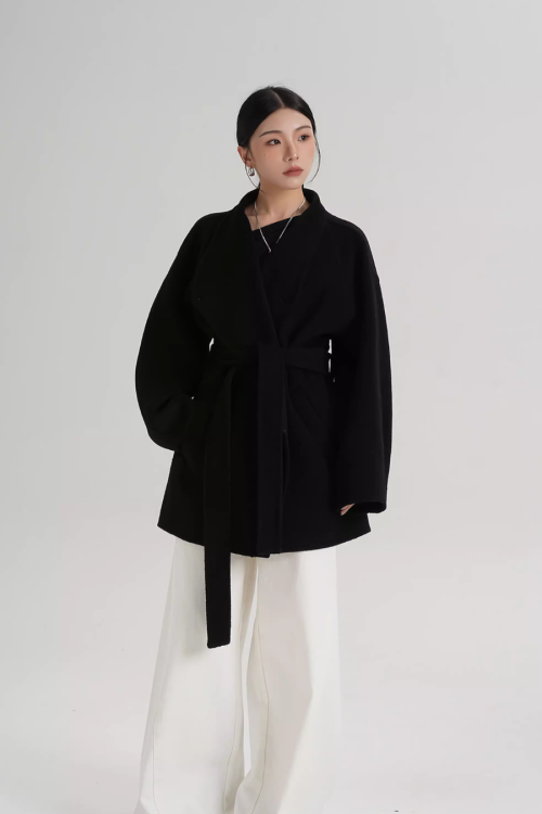 Stand Collar Mid-Length Coat