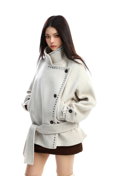 Stand Collar Mid-Length Coat