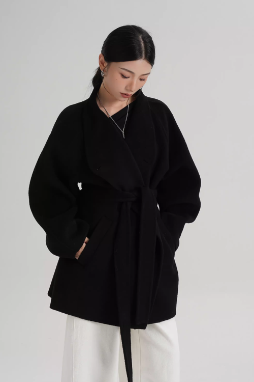 Stand Collar Mid-Length Coat