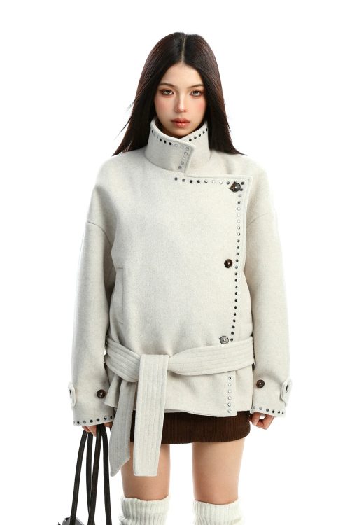 Stand Collar Mid-Length Coat