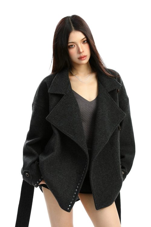 Stand Collar Mid-Length Coat