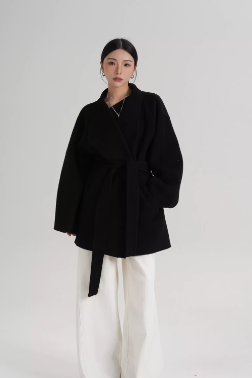 Stand Collar Mid-Length Coat