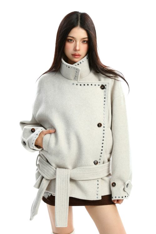 Stand Collar Mid-Length Coat