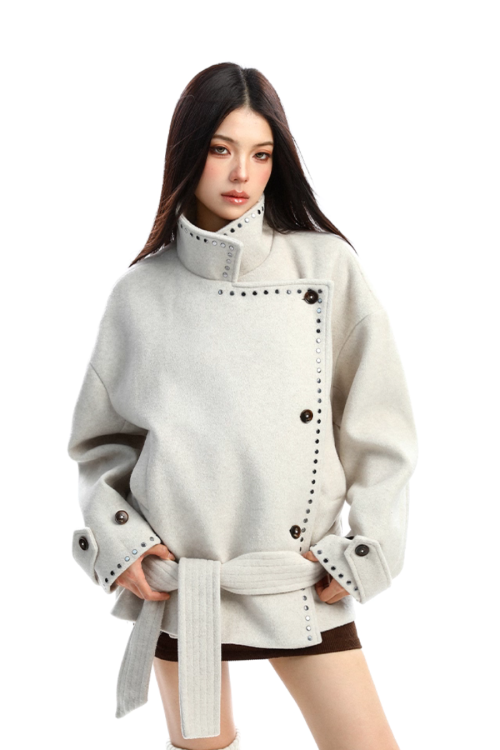 Stand Collar Mid-Length Coat