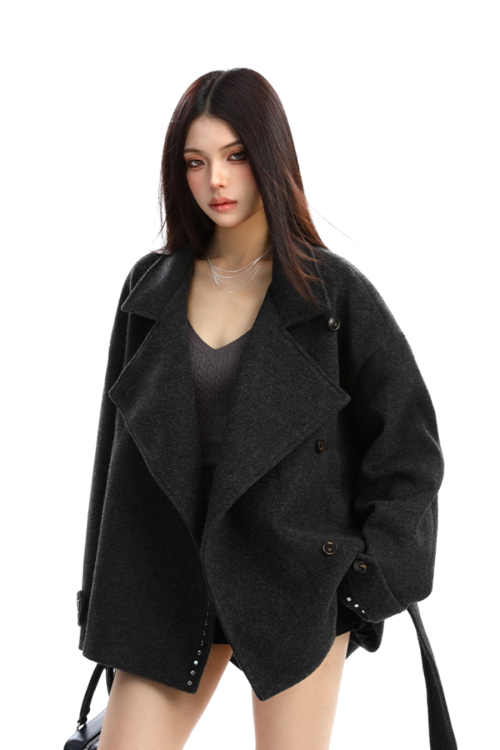Stand Collar Mid-Length Coat