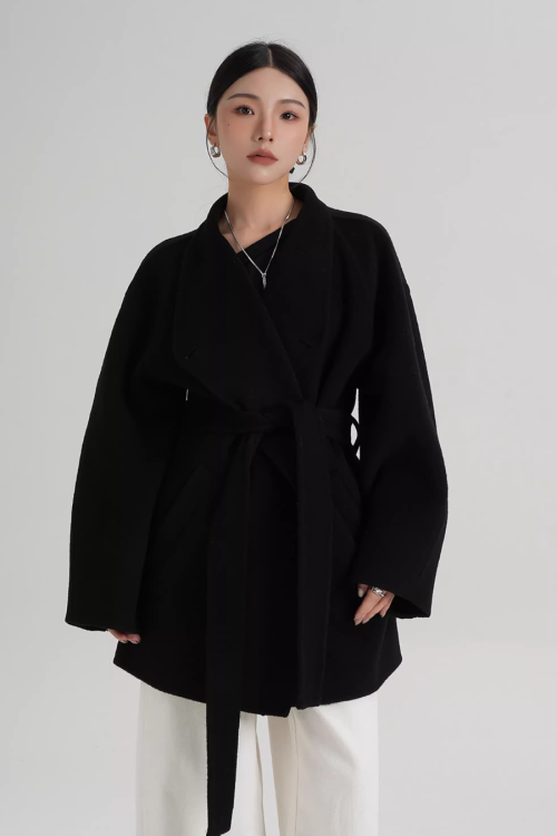 Stand Collar Mid-Length Coat