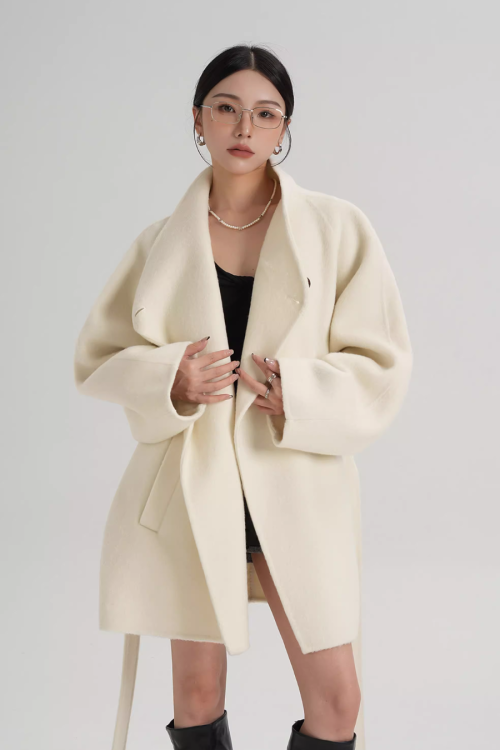 Stand Collar Mid-Length Coat