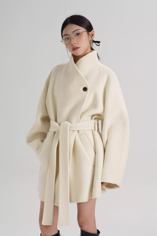 Stand Collar Mid-Length Coat