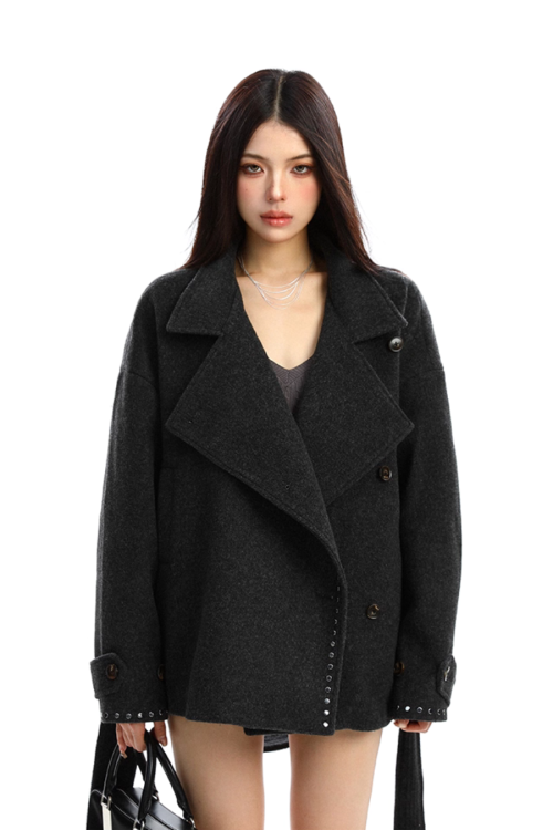Stand Collar Mid-Length Coat