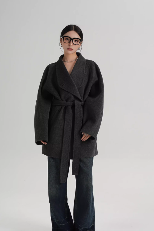 Stand Collar Mid-Length Coat