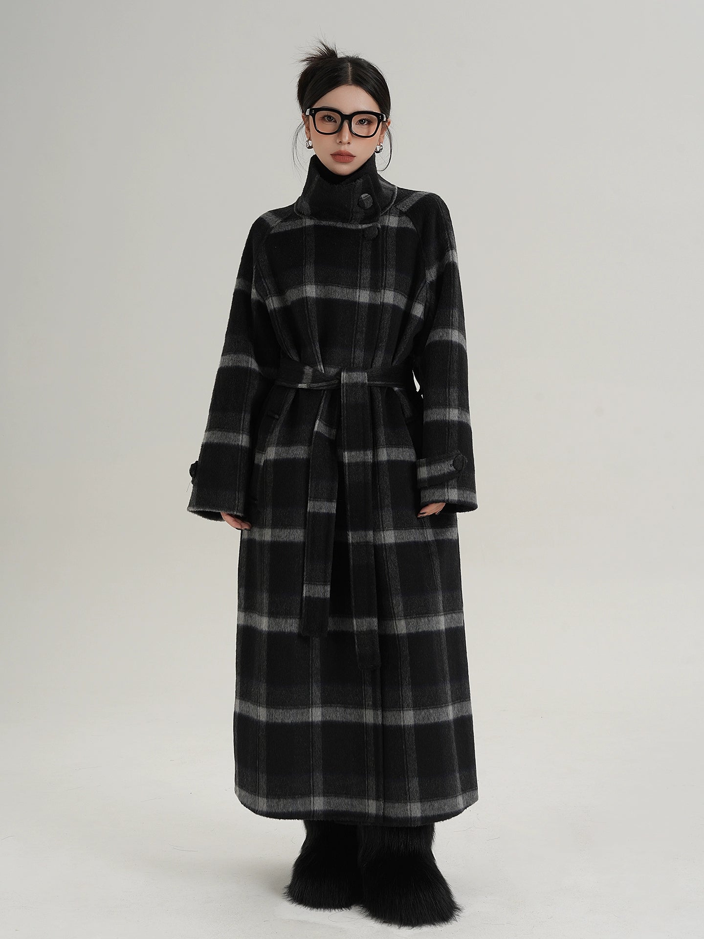 Stand Collar Paid Long Coat Stand Collar Paid Long Coat